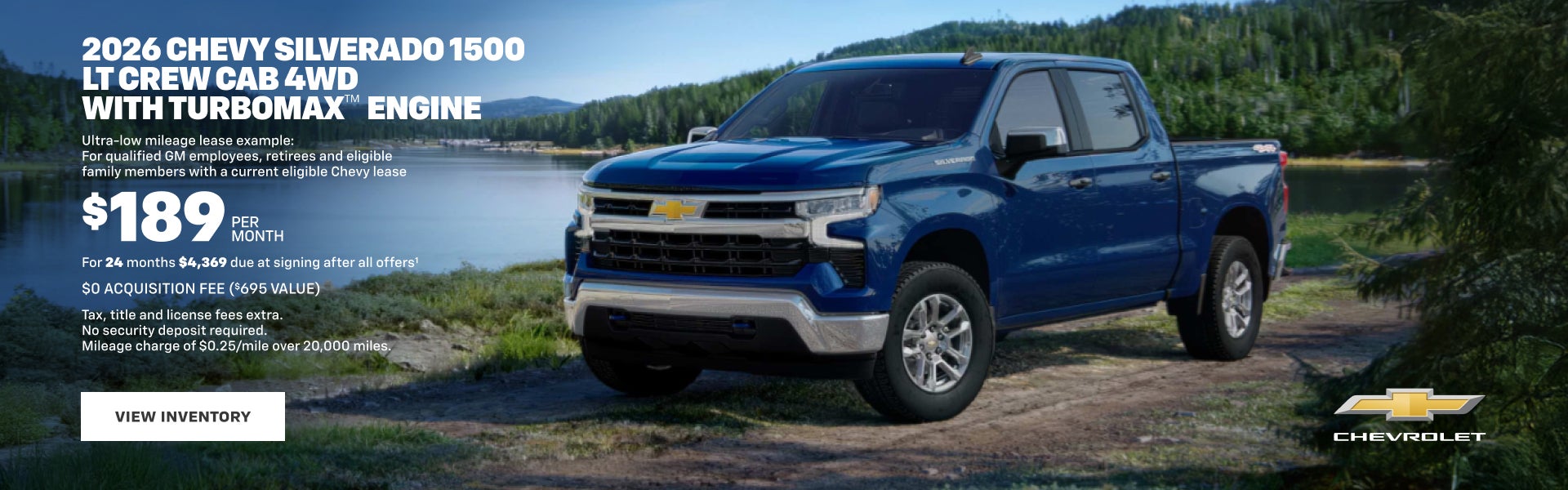 2026 Chevy Silverado 1500 Crew Cab LT 4WD with TurboMax Engine. Ultra-low mileage lease example f...
